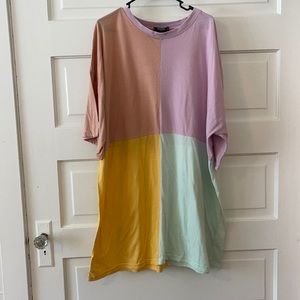 Misguided colorblock cotton dress